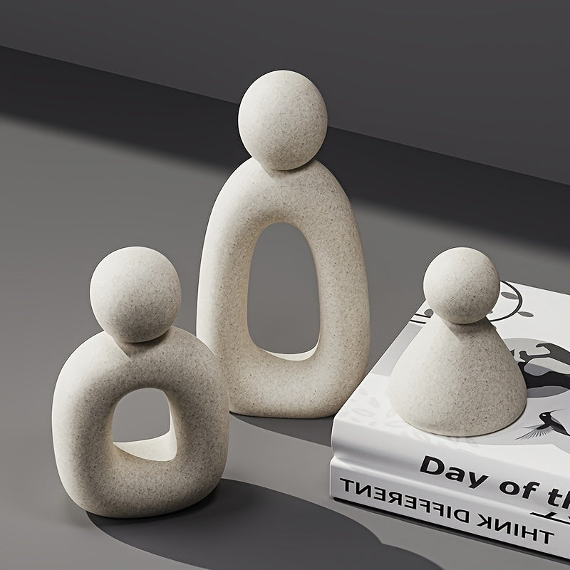 Harmony in Trio: Abstract Ceramic Family Sculptures Vixilly 3