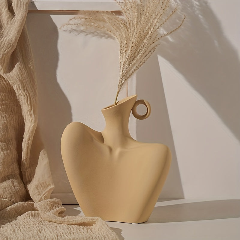 Collarbone Elegance: Abstract Ceramic Bust Vase Vixilly 9