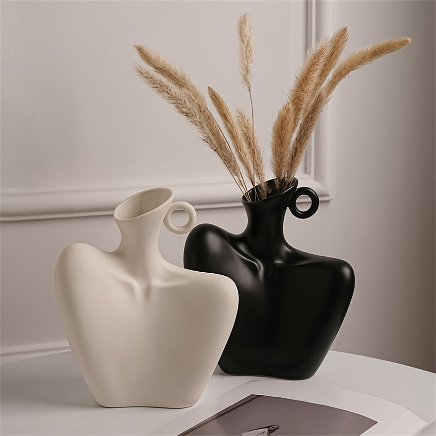 Collarbone Elegance: Abstract Ceramic Bust Vase Vixilly 3