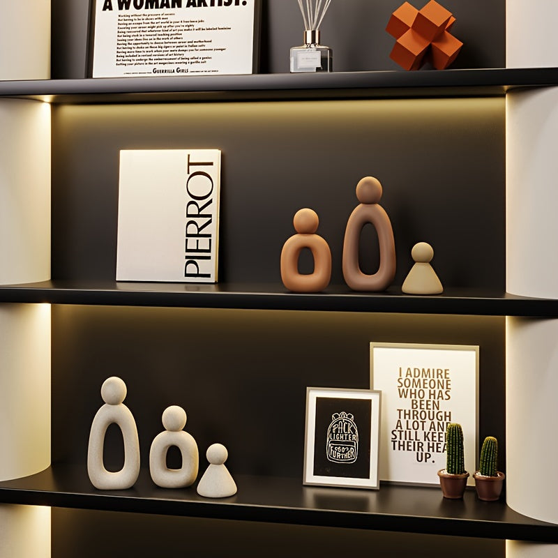 Harmony in Trio: Abstract Ceramic Family Sculptures Vixilly 6