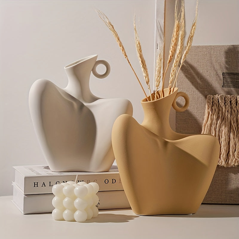 Collarbone Elegance: Abstract Ceramic Bust Vase Vixilly 8
