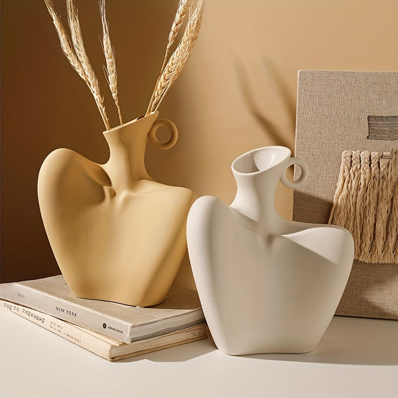 Collarbone Elegance: Abstract Ceramic Bust Vase Vixilly 5