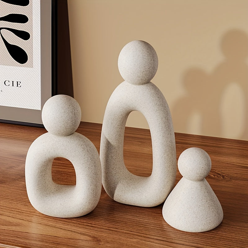 Harmony in Trio: Abstract Ceramic Family Sculptures Vixilly 7