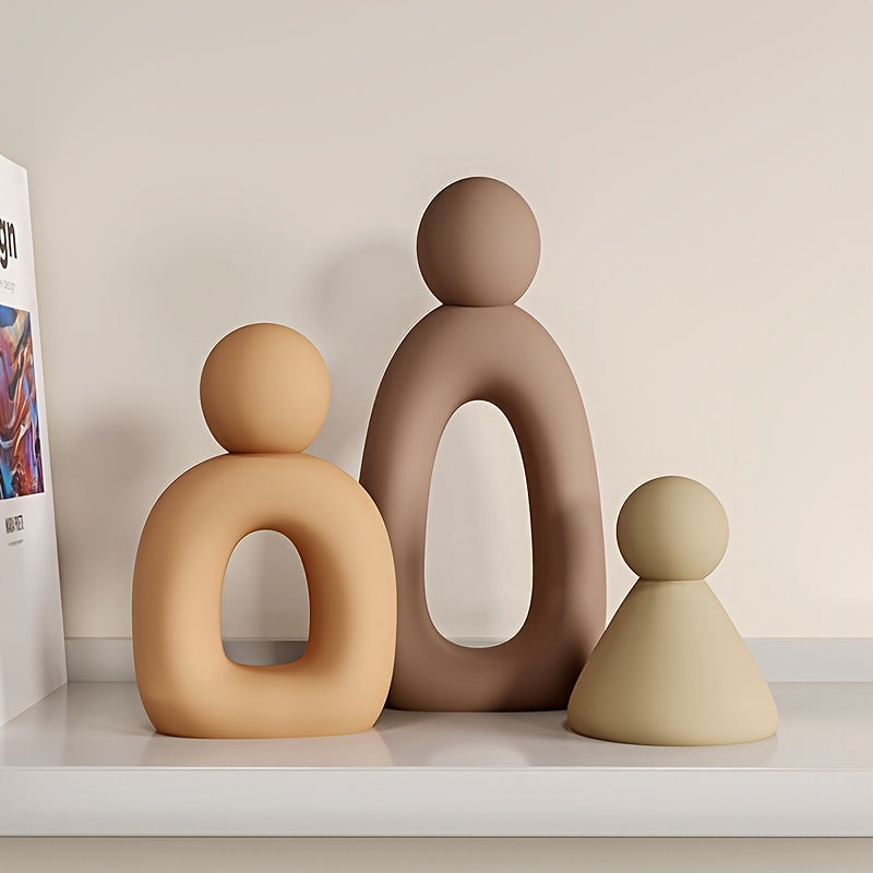 Harmony in Trio: Abstract Ceramic Family Sculptures Vixilly 5