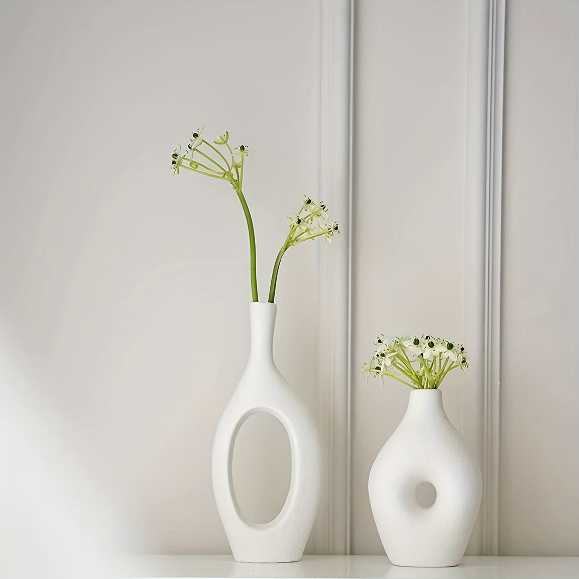 Nordic Elegance: 4-Piece White Ceramic Vase Set Vixilly 3