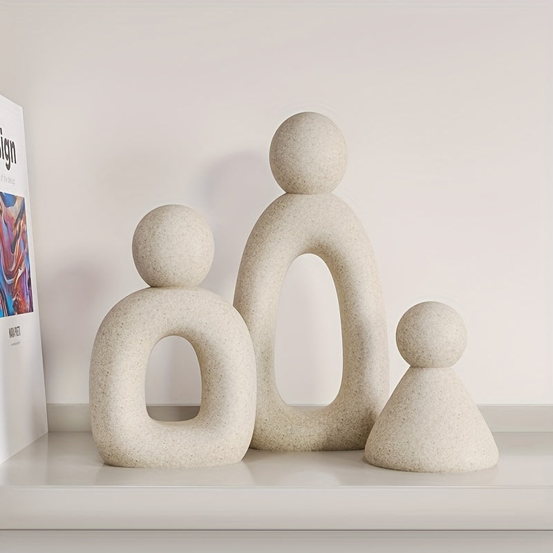 Harmony in Trio: Abstract Ceramic Family Sculptures Vixilly 1
