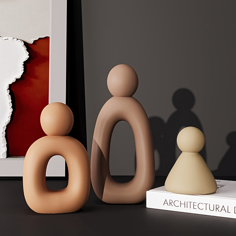 Harmony in Trio: Abstract Ceramic Family Sculptures Vixilly 2