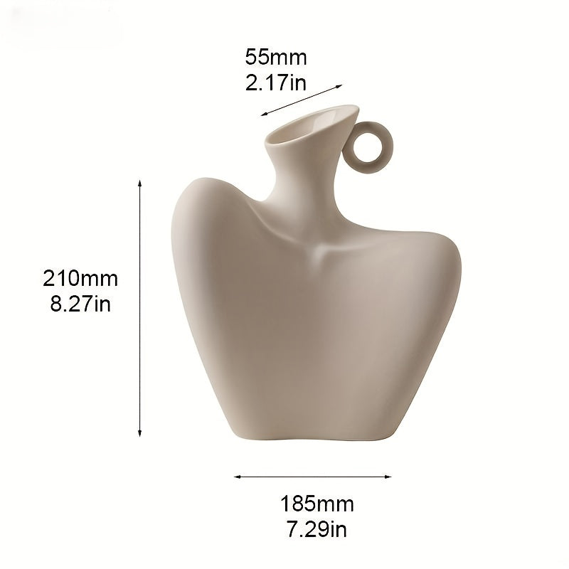 Collarbone Elegance: Abstract Ceramic Bust Vase Vixilly 6